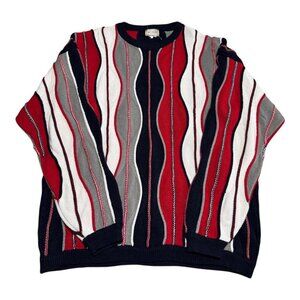 Delf Sweater 3D‎ Knit Coogi Style Multicolor Acrylic Sweater Adult 2XL